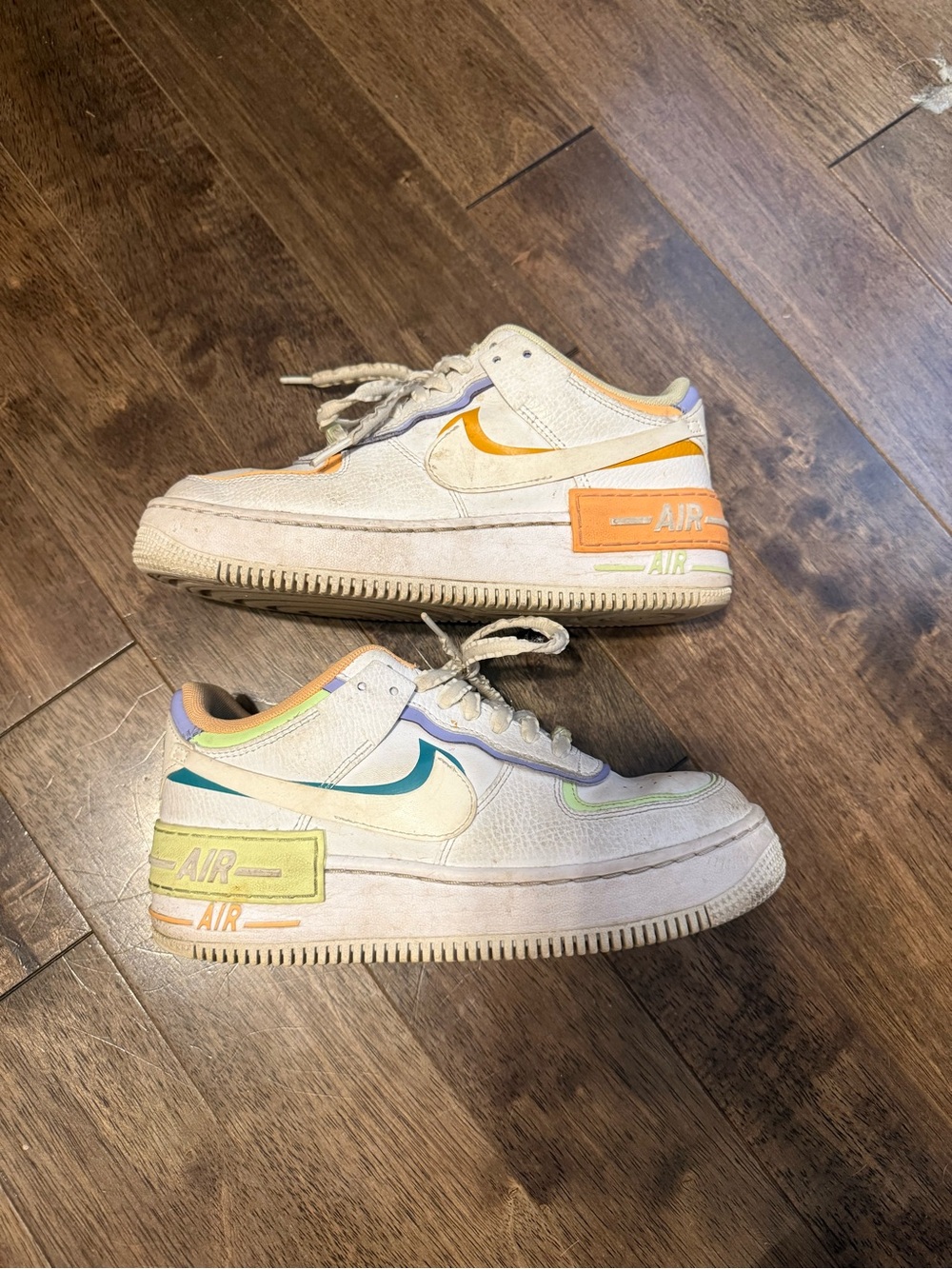Nike Air Force 1 Shadow White Multi Color Sneakers Women’s Size 7 DX3718-100